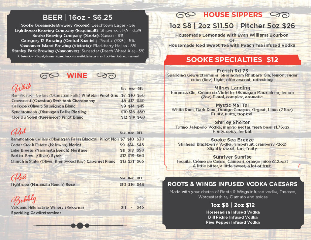 Sooke BC Vault Sports Lounge West Coast Grill